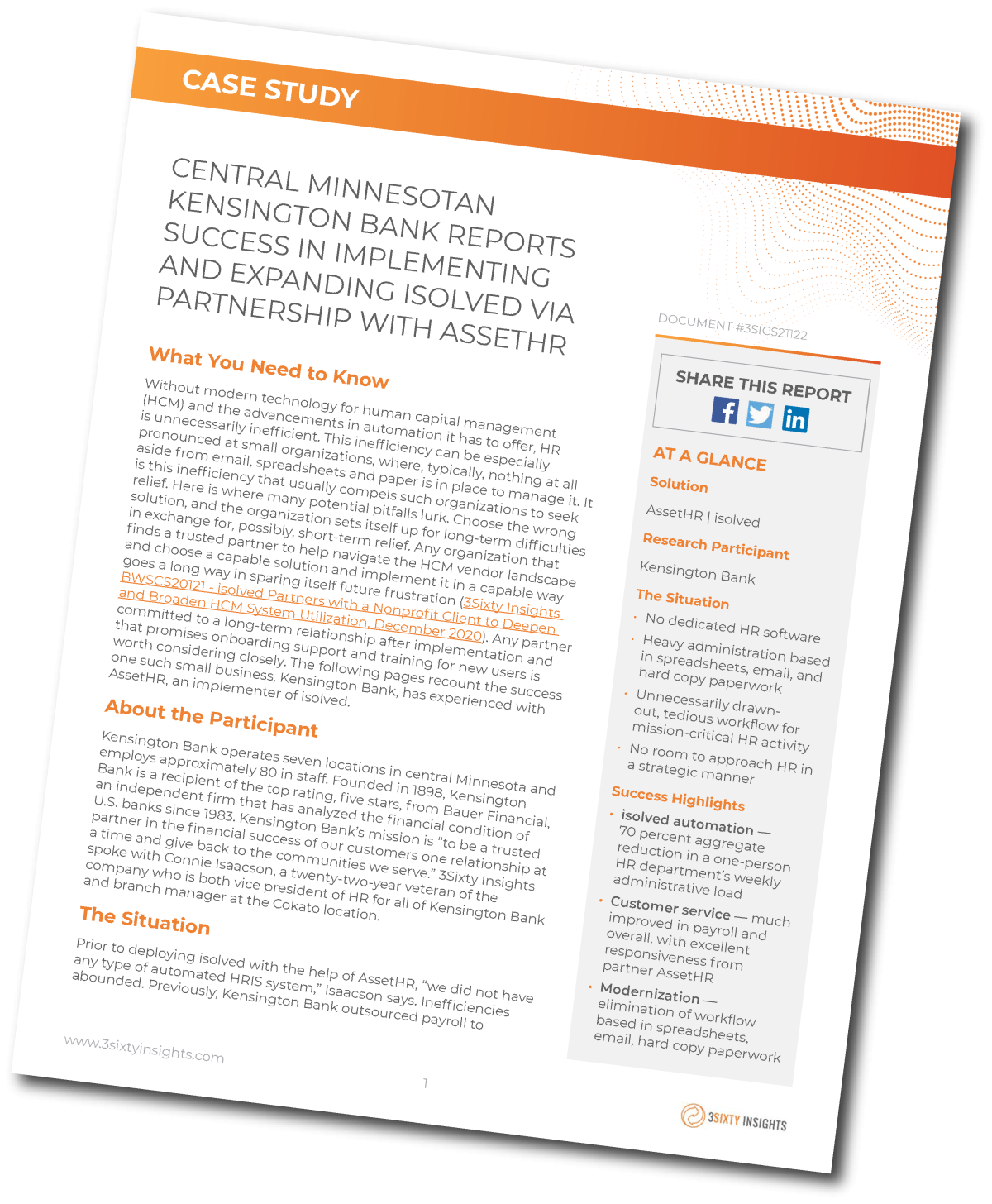 Case Study Central Minnesotan Kensington Bank Reports Success in