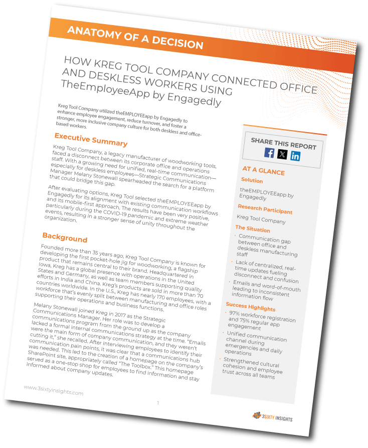 Anatomy of a Decision - Engagedly - How Kreg Tool Company Connected Office and Deskless Workers - Thumbnail Angledv2