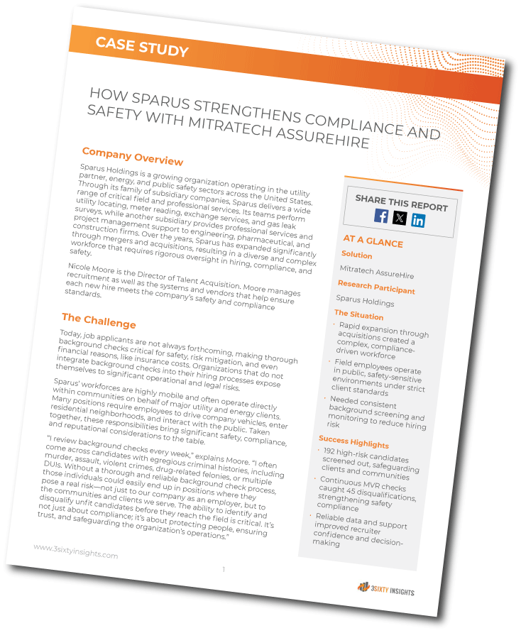 3Sixty Insights - How Sparus Strengthens Compliance with Mitratech AssureHire - Thumbnail