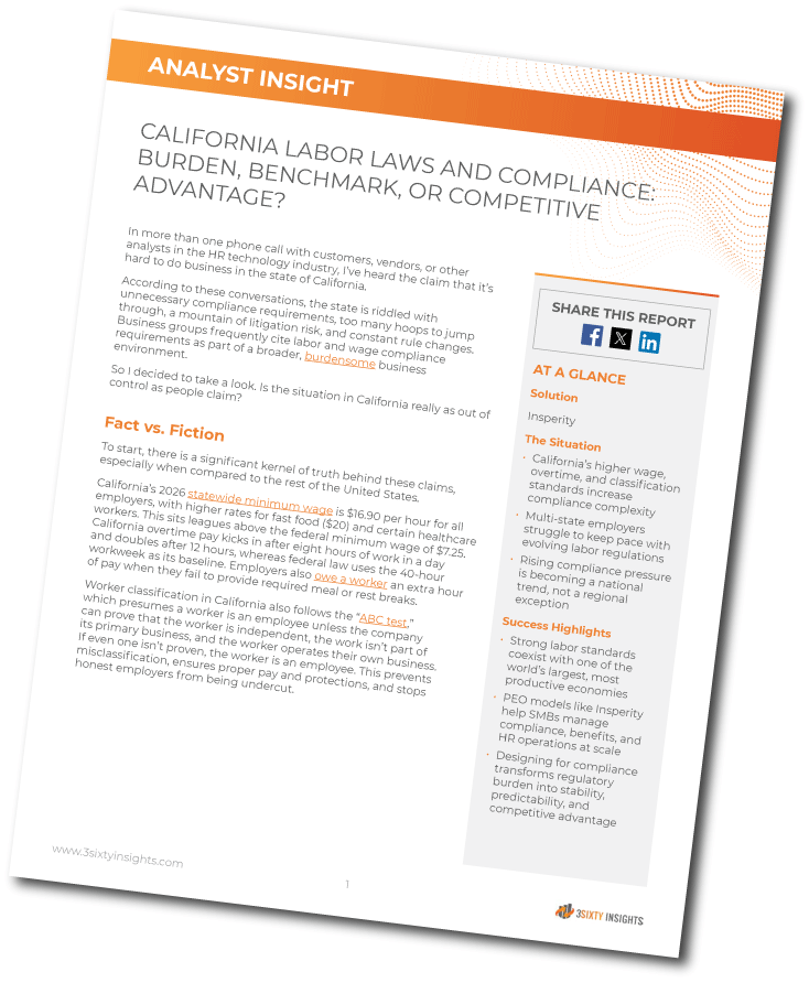 3Sixty Insights - Analyst Insight - California Labor Laws and Compliance - Thumbnail Angled