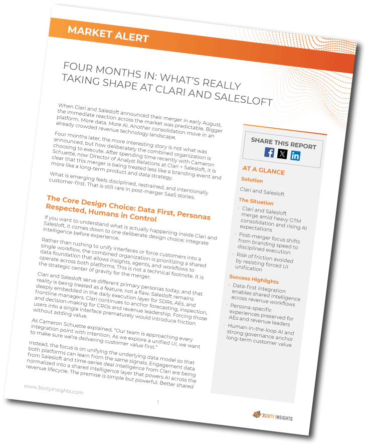3Sixty Insights - Market Alert - Whats Really Taking Shape at Clari and Salesloft - Thumbnail Angled