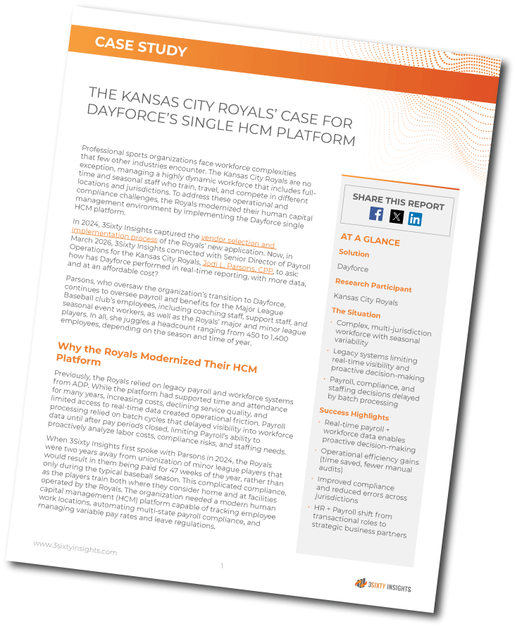 3Sixty Insights - Case Study - Kansas City Royals’ Case for Dayforce’s Single HCM Platform - Thumbnail Angled