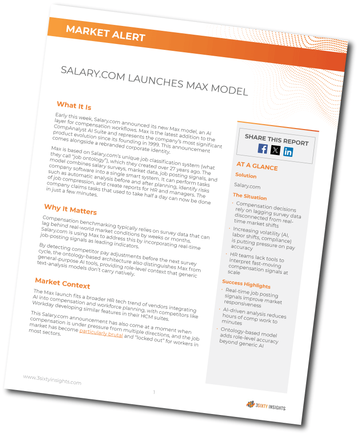 3Sixty Insights - Market Alert - Salary.com Launches Max Model - Thumbnail Angled