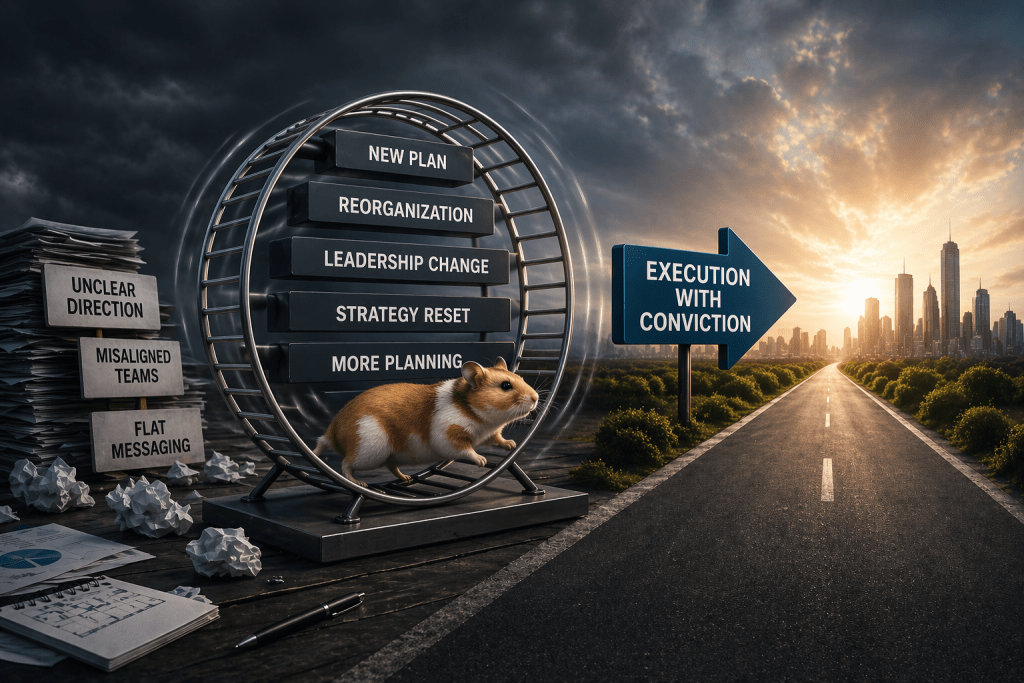 The Hamster Wheel of Reorganization - banner