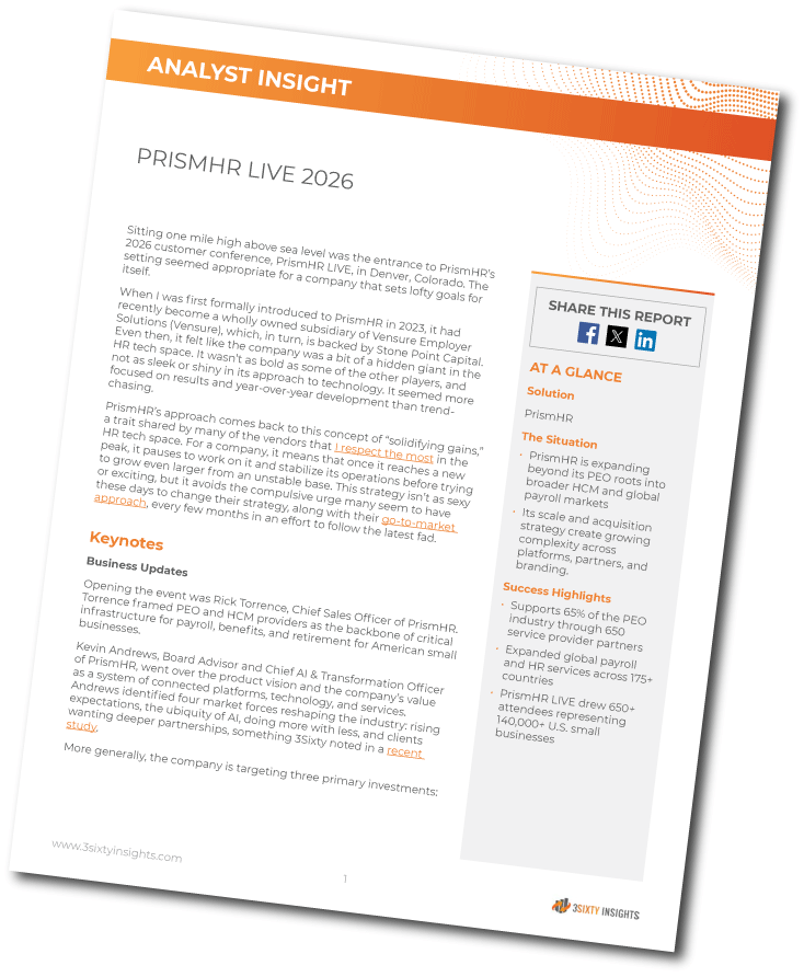 3Sixty Insights - Analyst Insight - PrismHR Live 2026 - Thumbnail Angled